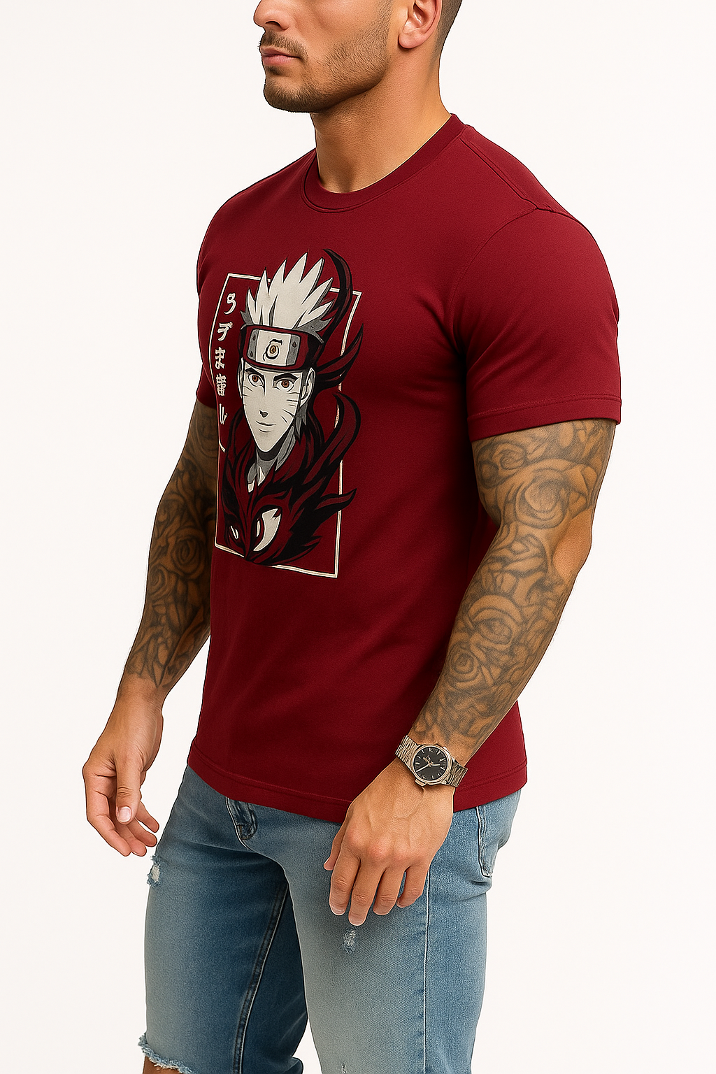 Round neck maroon t-shirt