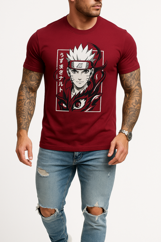 Round neck maroon t-shirt