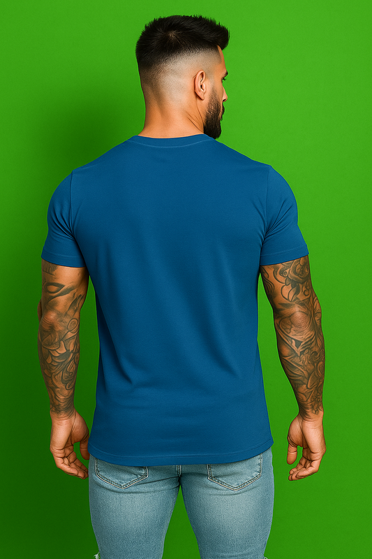 Royal bule round nack t-shirt