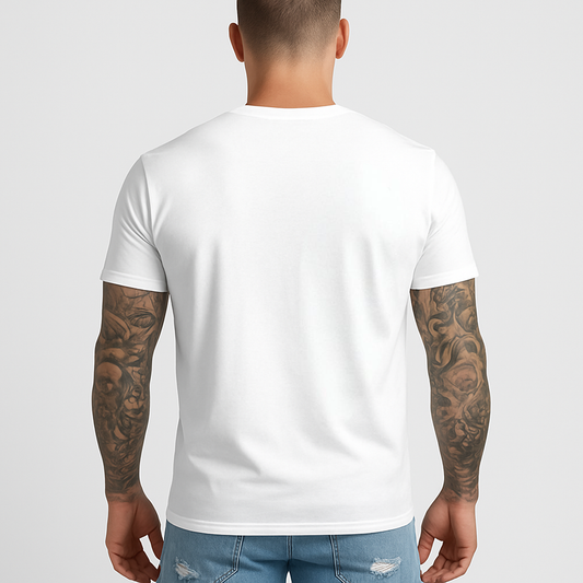 Round neck white T-shirt (design Tree)