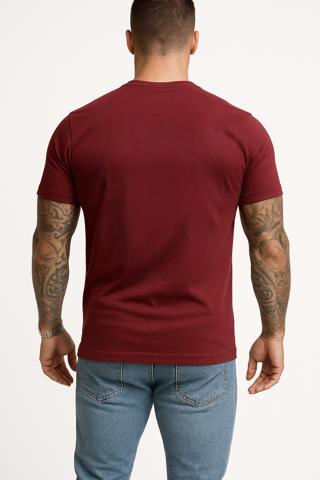 Round neck maroon t-shirt