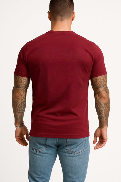 Round neck maroon t-shirt