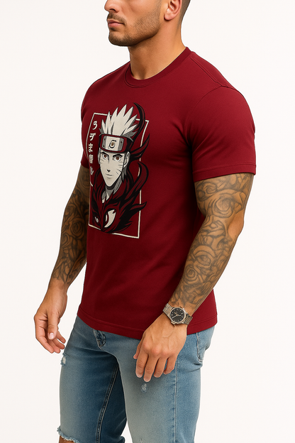 Round neck maroon t-shirt
