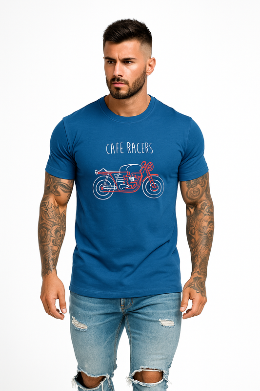 Royal bule round nack t-shirt