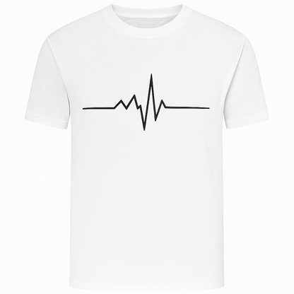 Round neck white T-shirt ( Line design)