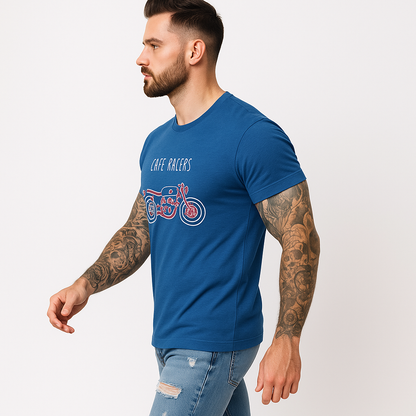 Royal bule round nack t-shirt